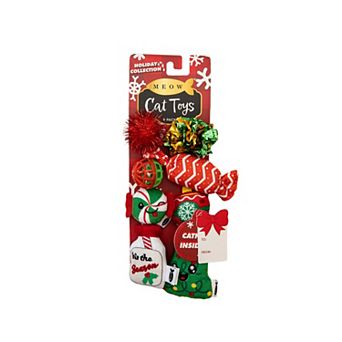 Meow 8 pc Christmas Candy & Tree Cat Toy Set