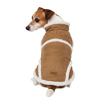 Friends Forever Faux Suede Dog Vest with Sherpa Trim