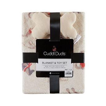 Cuddl Duds Printed Plush Pet Blanket & Toy Set