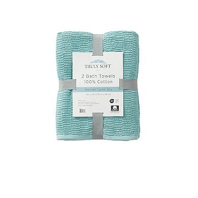 Truly Soft Textured Quick-Dry Bath Towel 2-Piece Set