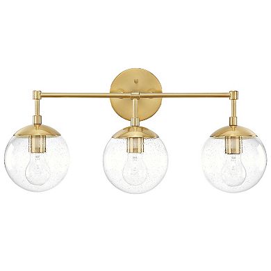 Design House 3-Light Dimmable Clear Seedy Glass Globe Shades Bathroom Vanity Light