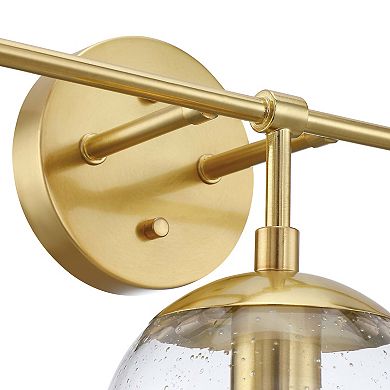 Design House 3-Light Dimmable Clear Seedy Glass Globe Shades Bathroom Vanity Light