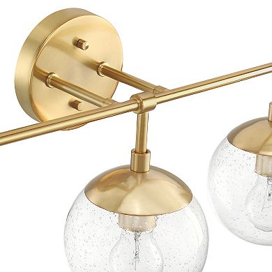 Design House 3-Light Dimmable Clear Seedy Glass Globe Shades Bathroom Vanity Light