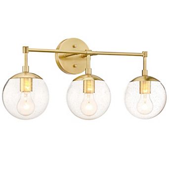 Design House 3-Light Dimmable Clear Seedy Glass Globe Shades Bathroom Vanity Light