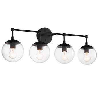 Design House 4-Light Dimmable Clear Seedy Glass Globe Shades Bathroom Vanity Light