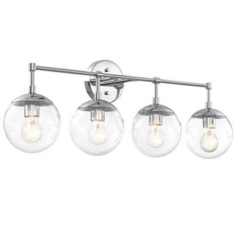 Design House 4-Light Dimmable Clear Seedy Glass Globe Shades Bathroom Vanity Light