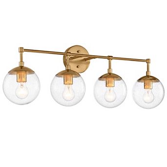 Design House 4-Light Dimmable Clear Seedy Glass Globe Shades Bathroom Vanity Light
