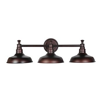 Design House Kimball Industrial Farmhouse 3-Light Metal Shade Bathroom Vanity Light