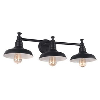 Design House Kimball Industrial Farmhouse 3-Light Metal Shade Bathroom Vanity Light