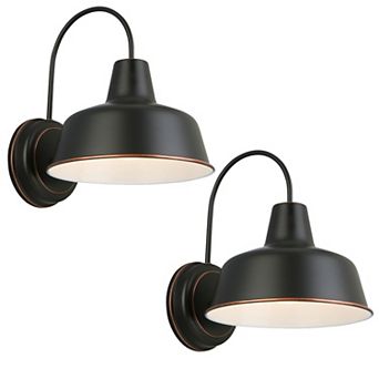 Design House Mason Barn Light Modern Industrial 8-inch Wall Mount Light 2-Pack