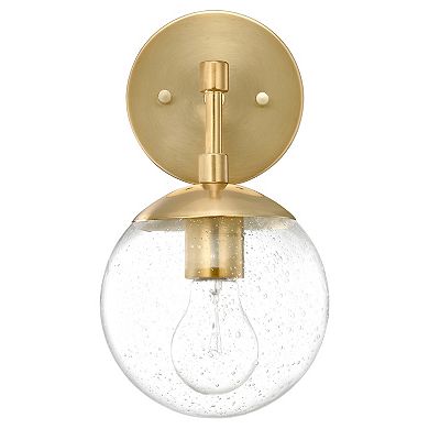 Design House Modern Dimmable Clear Seedy Glass Globe Shade Wall Sconce