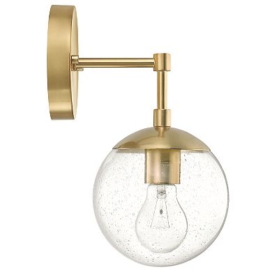 Design House Modern Dimmable Clear Seedy Glass Globe Shade Wall Sconce