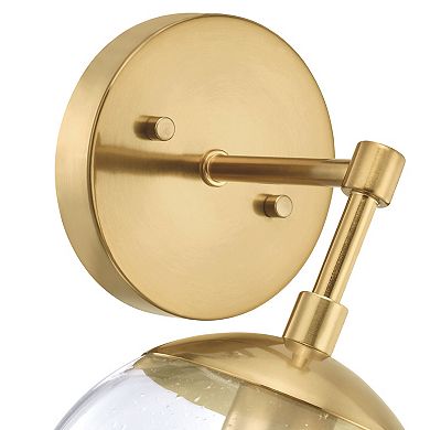 Design House Modern Dimmable Clear Seedy Glass Globe Shade Wall Sconce