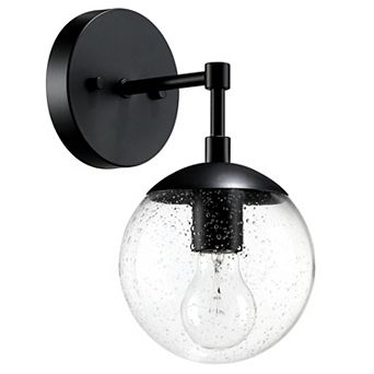 Design House Modern Dimmable Clear Seedy Glass Globe Shade Wall Sconce