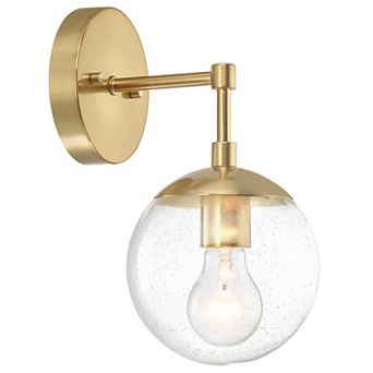 Design House Modern Dimmable Clear Seedy Glass Globe Shade Wall Sconce