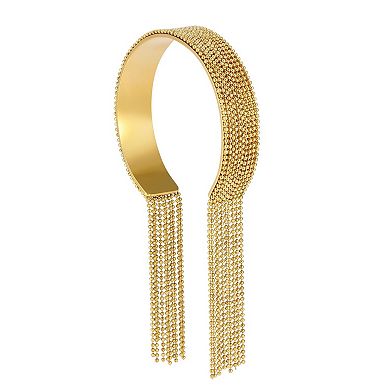 Adornia Tarnish Resistant 18k Gold Flash Plated Fringe Cuff Bracelet