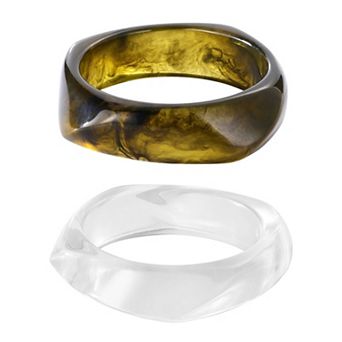 Adornia 2 pc Acrylic Bangle Bracelet Set