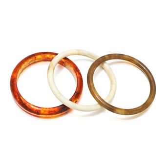 Adornia 3 pc Resin Bangle Bracelet Set