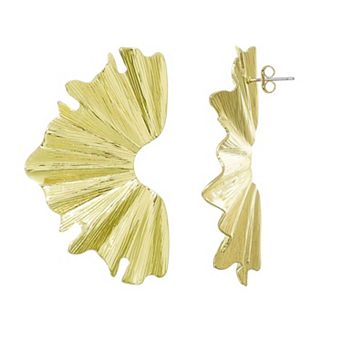 Adornia 14k Gold Flash Plated Wave Statement Earrings