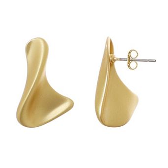 Adornia 14k Gold Flash Plated Twist Stud Earrings