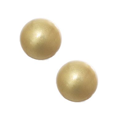 Adornia 14k Gold Flash Plated Matte Finish Double Ball Earrings