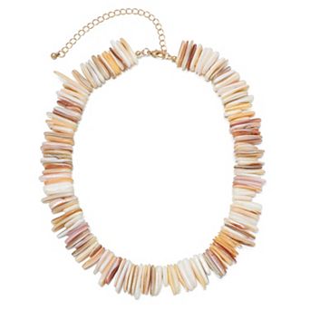 Adornia Adjustable Shell Pieces Necklace