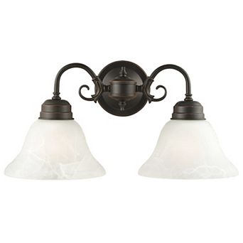Design House Traditional 2-Light Dimmable Wall Light with Alabaster Glass