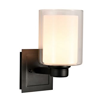 Design House Oslo Traditional Dimmable Wall Light with Double Glass Shades