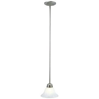 Design House Traditional Dimmable Mini Pendant Light Fixture with Alabaster Glass Shade