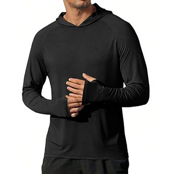 COOFANDY Mens UPF 50+ Sun Hoodie Shirts Long Sleeve Rash Guard Fishing Shirts Lightweight Quick