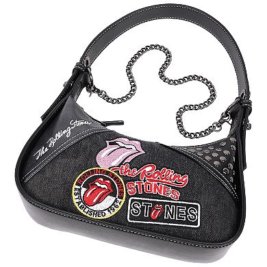 The Rolling Stones Patchwork Denim Shoulder Bag