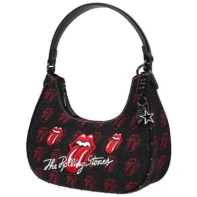 The Rolling Stones All-Over Tongue Logo Hobo Bag