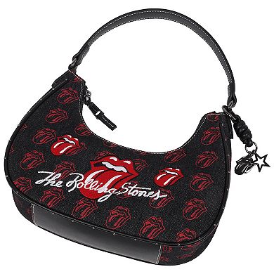 The Rolling Stones All-Over Tongue Logo Hobo Bag