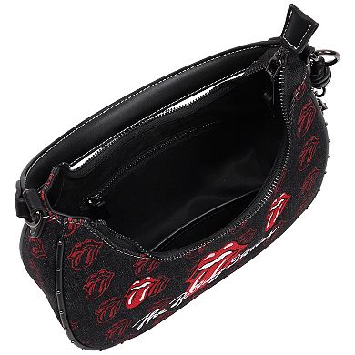The Rolling Stones All-Over Tongue Logo Hobo Bag