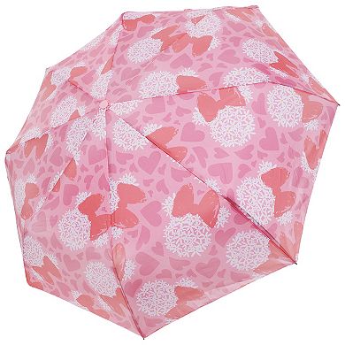 Disney's Minnie Mouse Floral Hearts Automatic Open/Close Umbrella