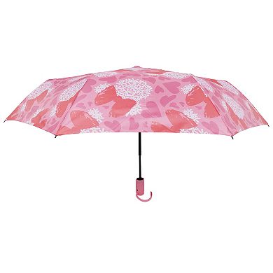 Disney's Minnie Mouse Floral Hearts Automatic Open/Close Umbrella