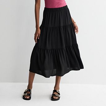Juniors' Mary & Mo Tiered Midi Skirt