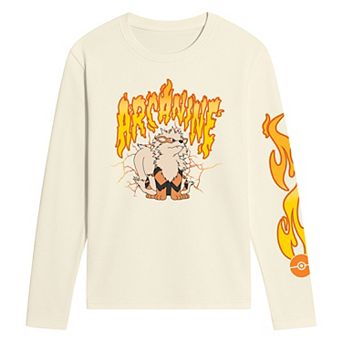 Men's Pokémon Arcanine Flame Long Sleeve Graphic Tee