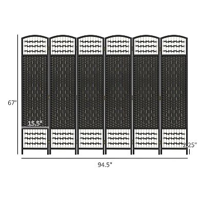Folding Room Divider Screen 6 Panel Privacy Partition for Bedroom Living Room Dorm