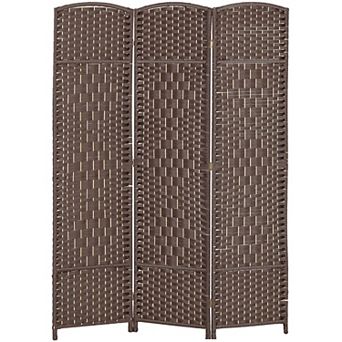 Three-Panel Folding Room Divider with Arch Top for Bedroom or Office