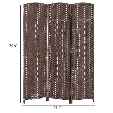 Three-Panel Folding Room Divider with Arch Top for Bedroom or Office