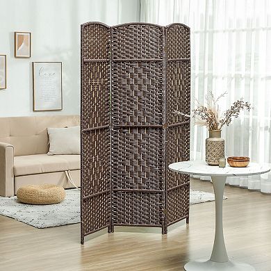 Three-Panel Folding Room Divider with Arch Top for Bedroom or Office
