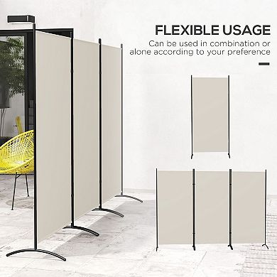 3-Panel Folding Room Divider Screen with Adjustable Hinges for Bedroom or Office