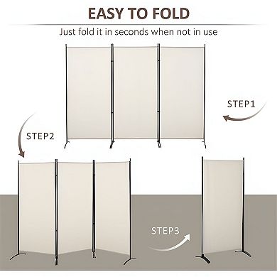 3-Panel Adjustable Room Divider with Dual Hinges for Flexible Layouts