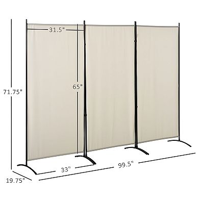 3-Panel Adjustable Room Divider with Dual Hinges for Flexible Layouts
