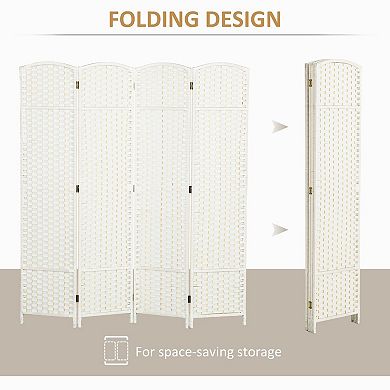 Freestanding 4 Panel Privacy Screen Room Divider for Bedroom Living Room Office