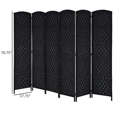 6 Panel Folding Room Divider Screen for Studio Apartment Dorm Home Office
