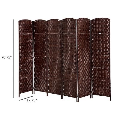 6 Panel Folding Room Divider Screen for Studio Apartment Dorm Home Office