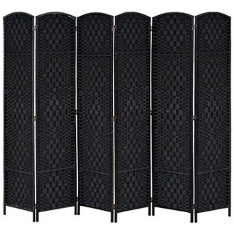 6 Panel Folding Room Divider Screen for Studio Apartment Dorm Home Office