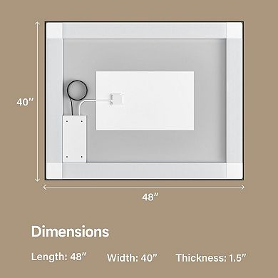 LED Bathroom Mirror with Front Back Lights and Anti-Fog